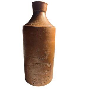Antique J. Bourne & Son Denby Stoneware Pottery Bottle P. & J. Arnold London Eng
